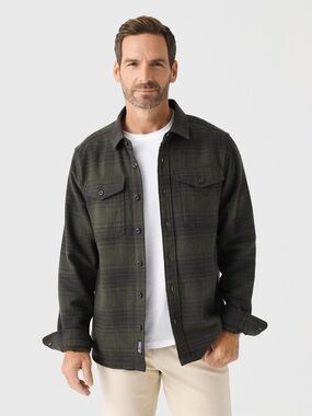 PATAGONIA
Men's Fjord Flannel Shirt – Olive Green – 100% Organic Cotton